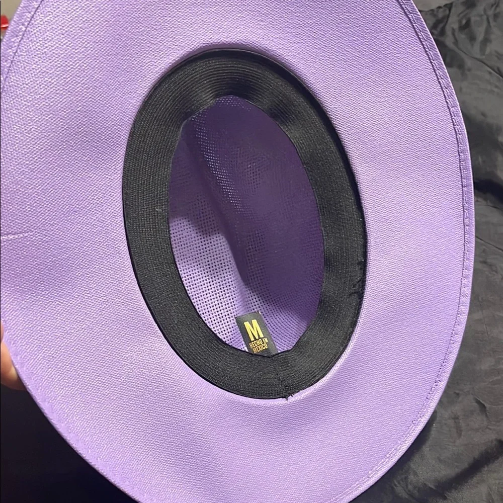 Lavender Yute Fedora with Beaded Accent - Picture 3 of 5